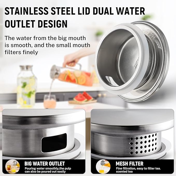 Netany 2 Pack 1.2 Liters/40 oz Small Square Glass Pitcher - Image 5