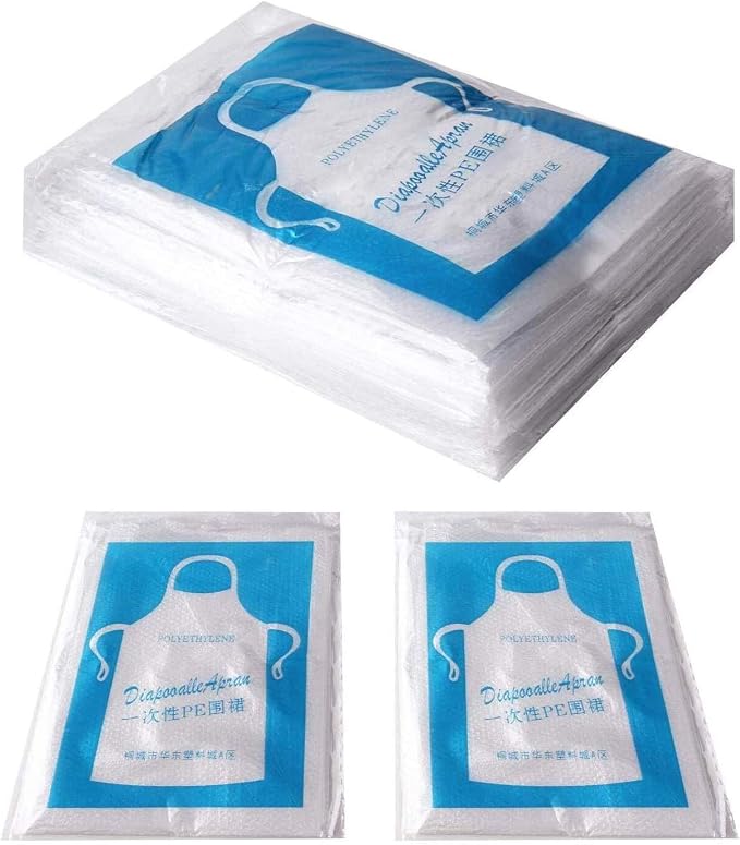 JIAKAI 23 x 37 inches Clear Polyethylene Waterproof Disposable Aprons by JIAKAI