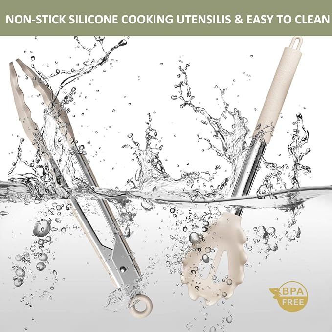 Stainless Steel Kitchen Cooking Utensil Set, Umite Chef 15 pcs Utensils - Image 6