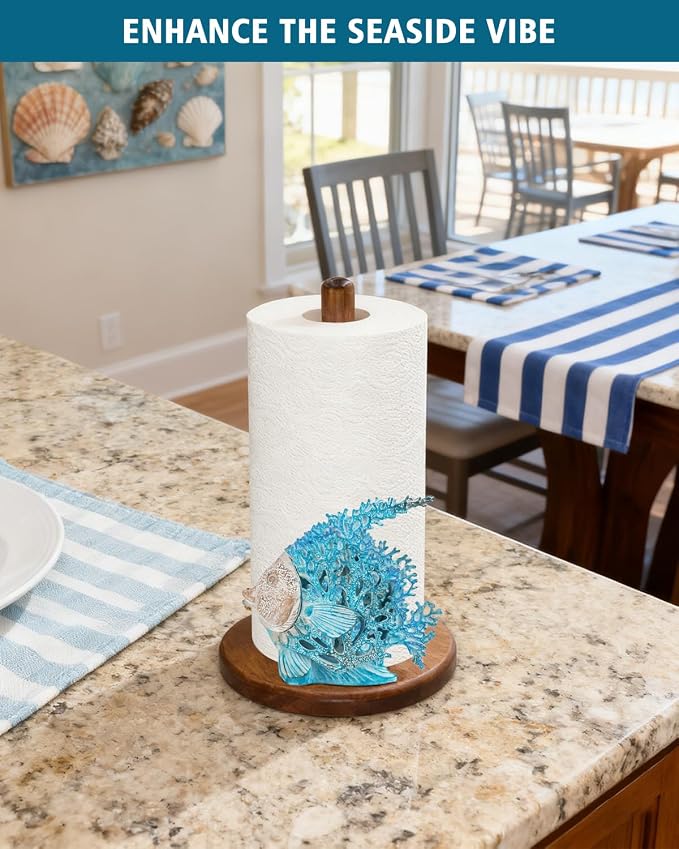 Sea Fish Paper Towel Holder, Coastal Beach Ocean Nautical Decor - Image 2