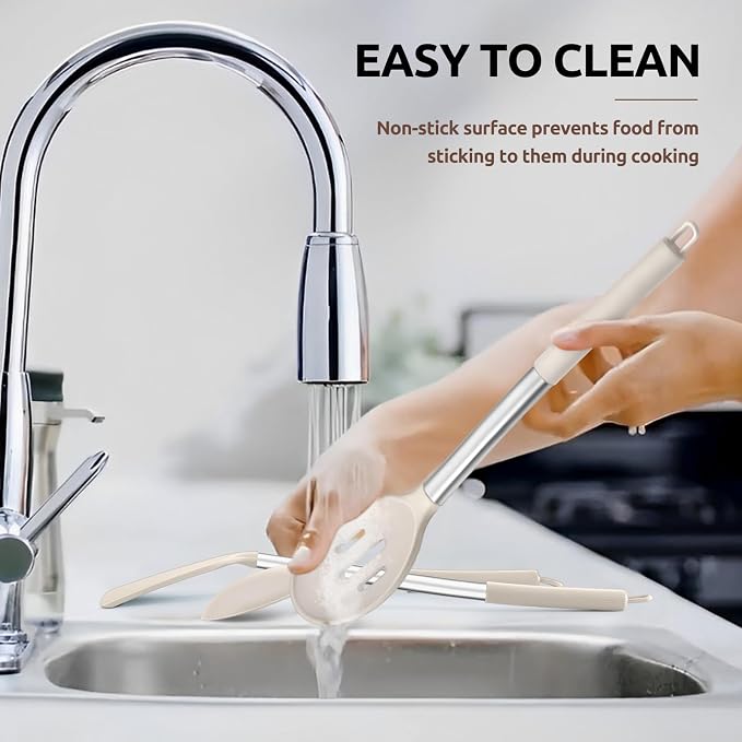 E-far Cooking Utensils Set of 4, Silicone Kitchen Utensils - Image 7