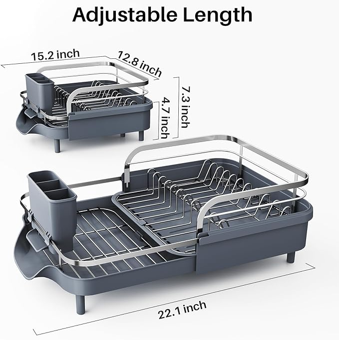 SNTD Dish Drying Rack, Expandable Dish Rack - Image 5