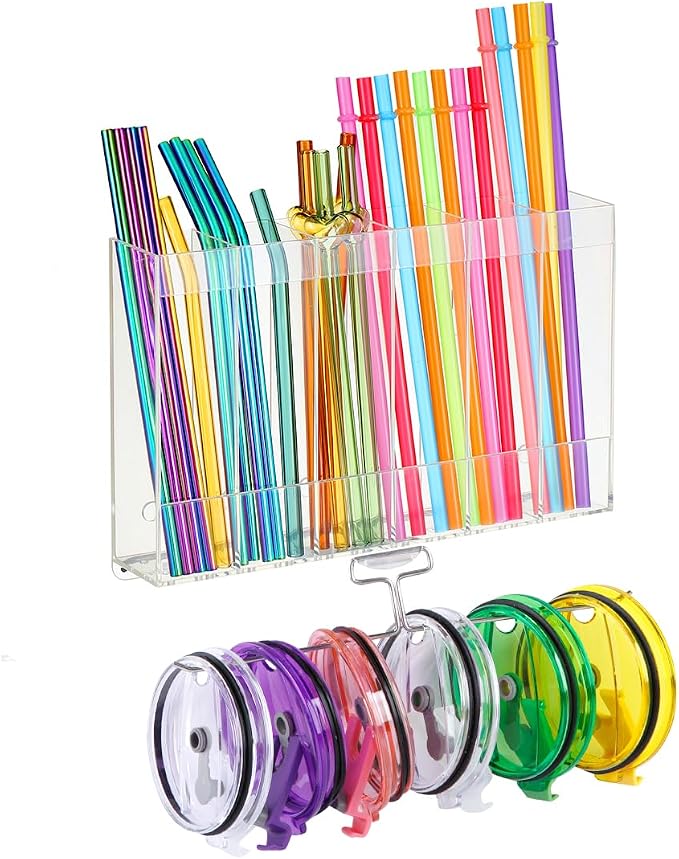 10''Acrylic Straw Holder for Cabinet Door by home