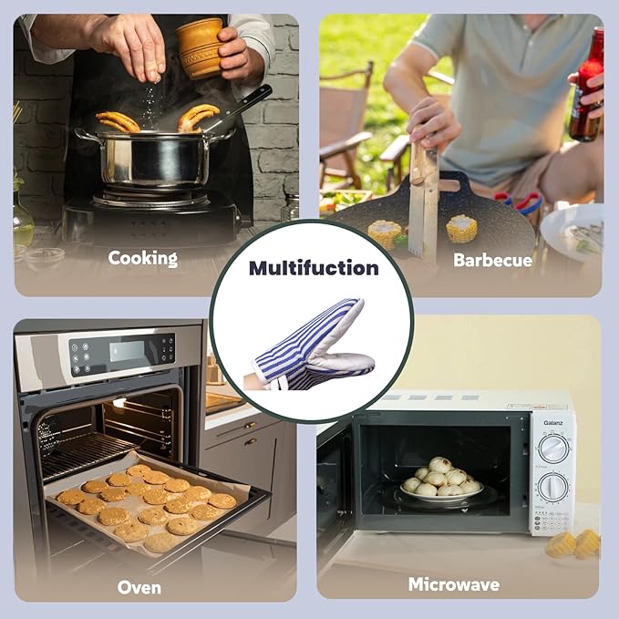 1 Pair Mini Oven Mitts, High Heat Resistant Oven Gloves, Kitchen Short Oven Mit - Image 5