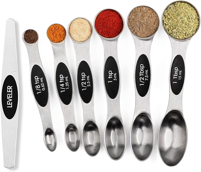 Magnetic Measuring Spoons Set Stainless Steel by BIDFUL