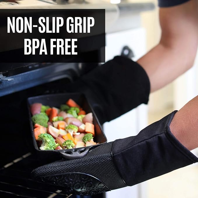 BPA-Free Soft Silicone 4 Piece Oven Mitts & Trivets Set - Image 5