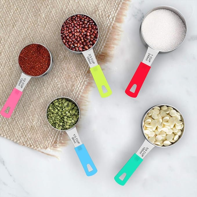 Wildone 8-Piece Measuring Cups Set, Stainless Steel Nesting Measuring Cups - Image 4