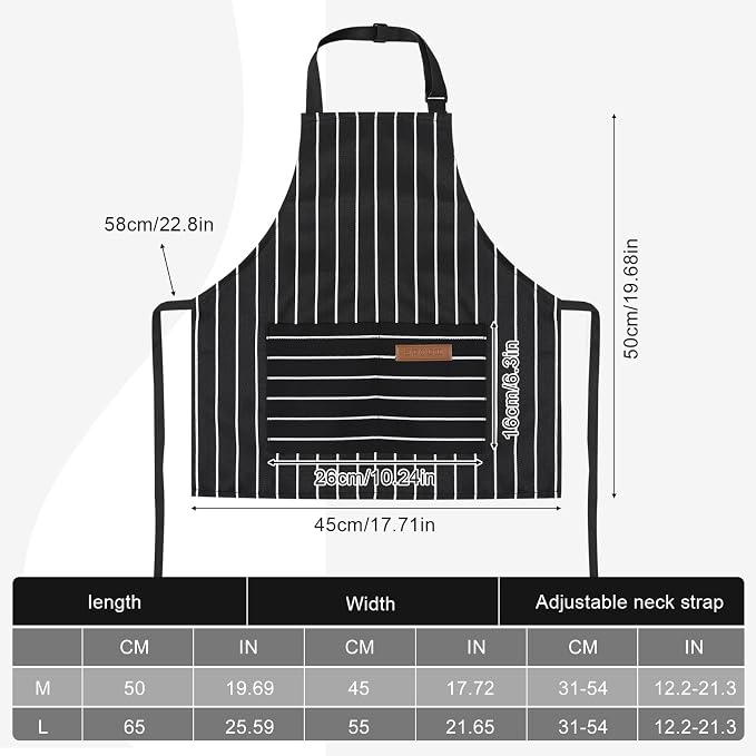 2 Pack Stripes Kids Apron, Kids Cooking Aprons - Image 2