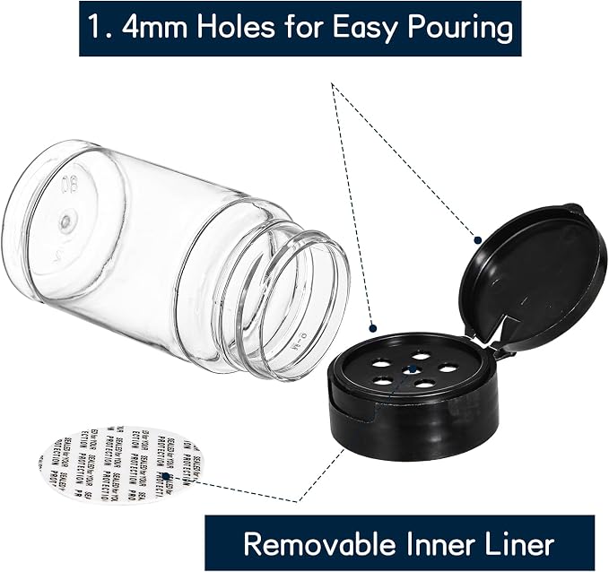 Tosnail 36 Pack 2.7 Oz Small Plastic Spice Bottles - Image 3
