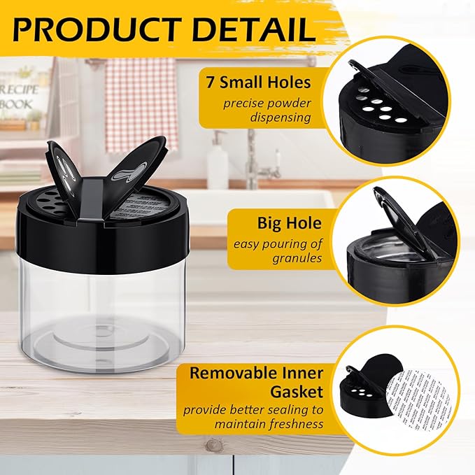 50 Pack 3.4 oz Plastic Spice Jars - Image 3