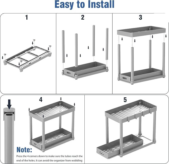 2 Pack Pull-Out Storage Organizers, Under Sink Organizer and Storage - Image 7
