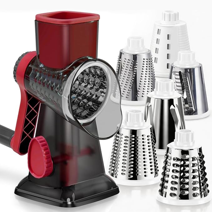 KEOUKE Rotary Cheese Grater Pro 6 in 1 by KEOUKE