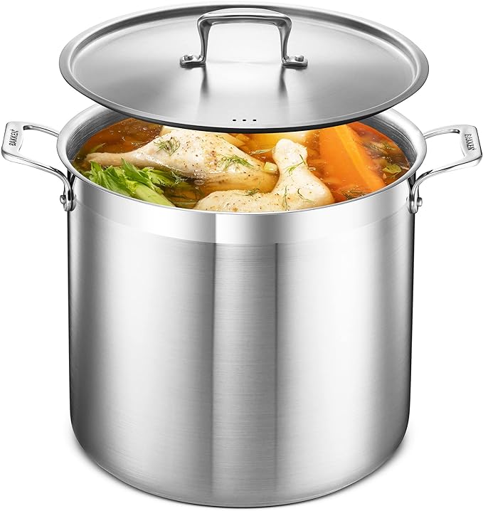 Stainless Steel Stockpot with Lid 20 Quart, Durable 18/8 Stainless Steel by Unknown