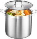 Stainless Steel Stockpot with Lid 20 Quart, Durable 18/8 Stainless Steel by Unknown