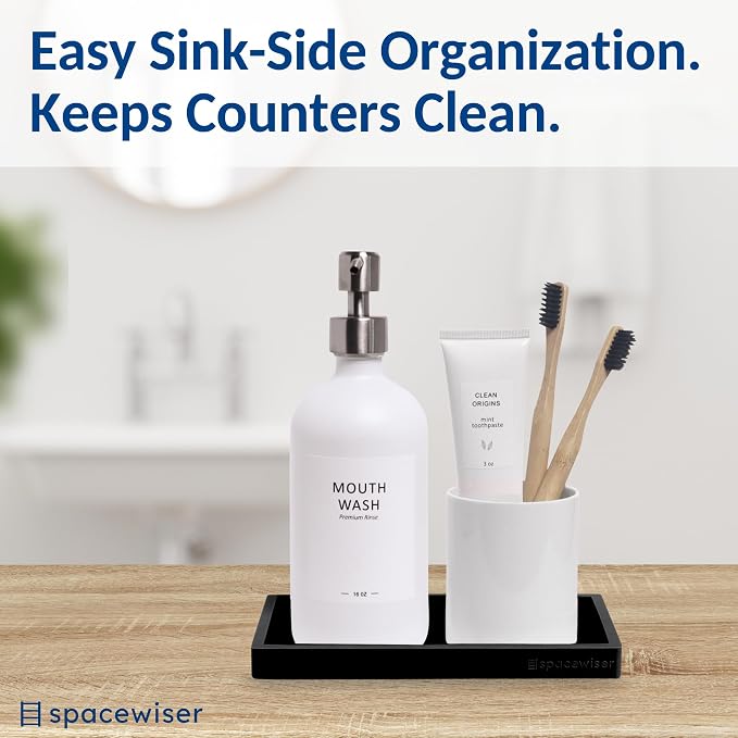 Spacewiser Countertop and Vanity Tray – Small 7.7” Silicone Tray, Soap - Image 4
