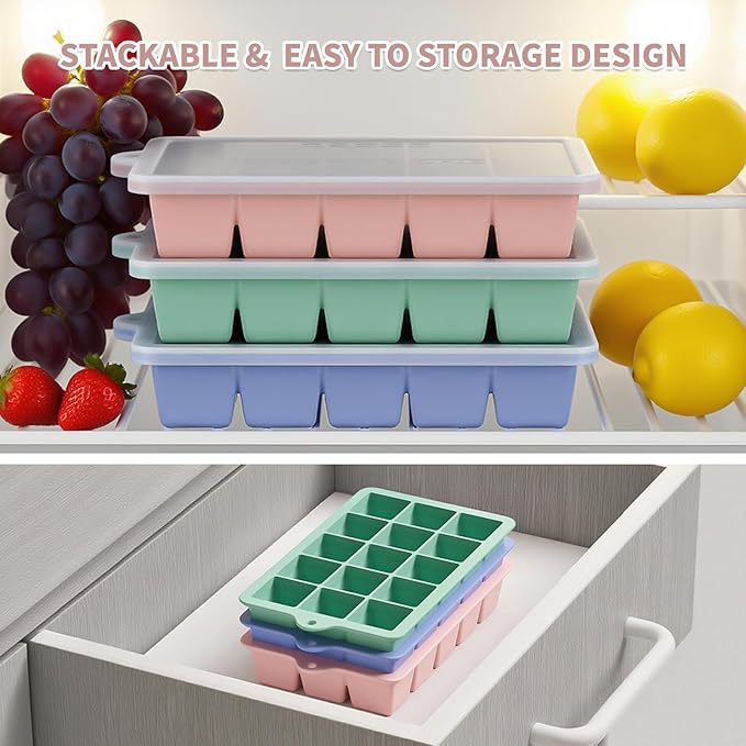 Silicone Ice Cube Tray 3 Pack, HANCELANT Ice Cube Mold, Ice Trays - Image 5
