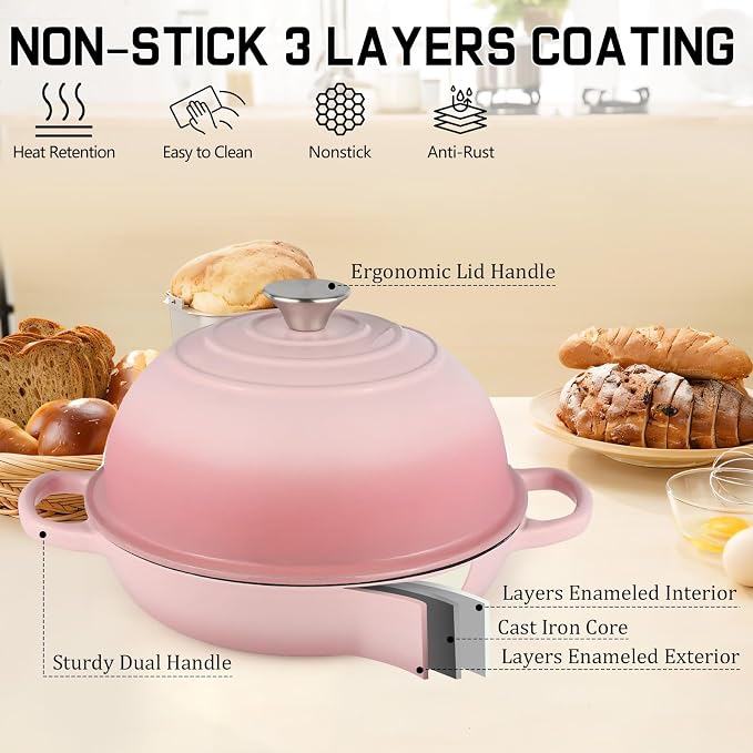 Enameled Cast Iron Bread Oven, Dutch Oven Pot - Image 3