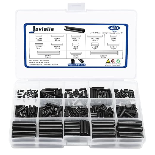 430 Pcs Roll Pin Set, Slotted Metric Spring Pins, Steel Split Expansion Pin by Jovlalis