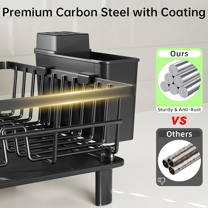 Dish Drying Rack, Dish Racks for Kitchen Counter, Detachable Dish Drainer - Image 6