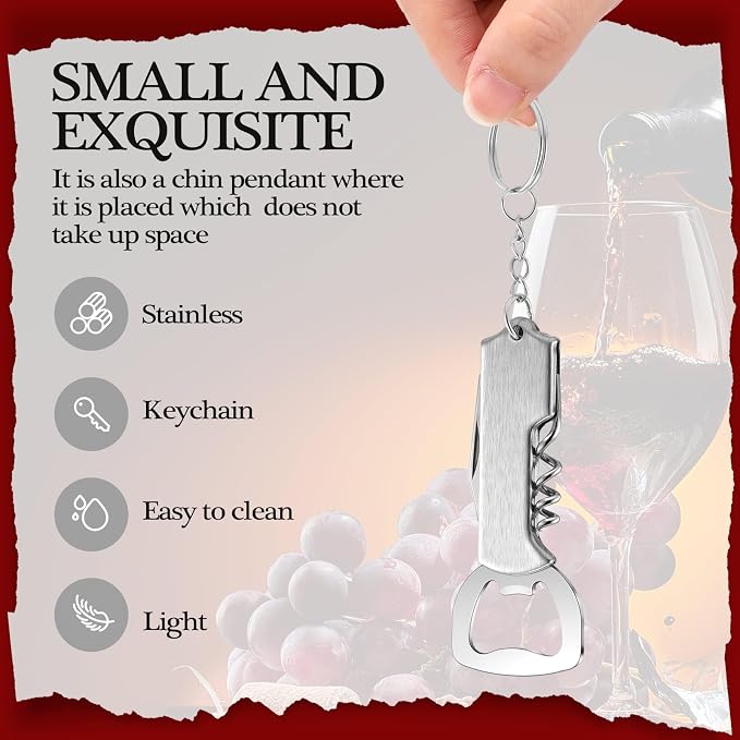 Ziliny 48 Pcs Bottle Opener Keychain Bulk Wine Bottle Beer Opener Keychain - Image 3