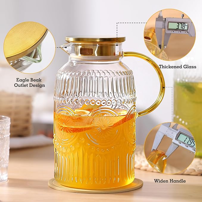 2 Pack Vintage Glass Pitchers - Image 3
