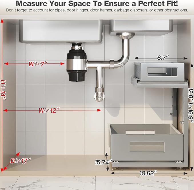 1 Pack 15.74IN-Depth Under Sink Organizer - Image 2