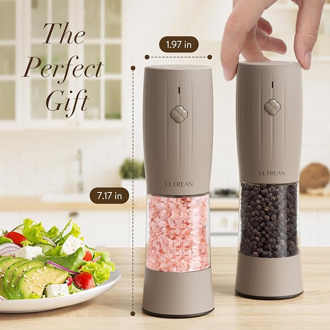 Ultrean Pepper Grinder, Electric Salt and Pepper Grinder Shaker - Image 7