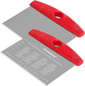 Ourokhome 2 Pack Bench Scraper Dough Cutter, Stainless Steel Dough Scraper by Ourokhome