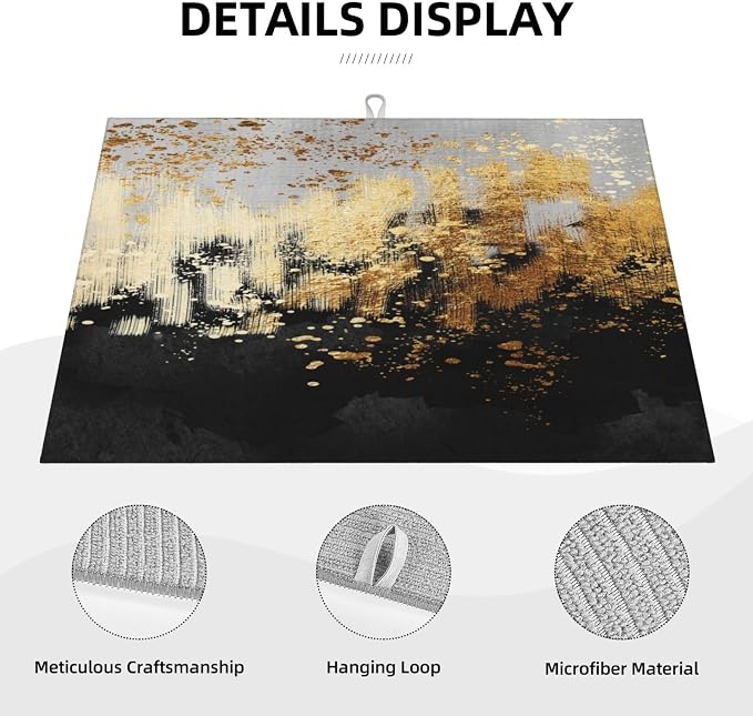 Black Gold Art Splash Dish Drying Mat - Image 5