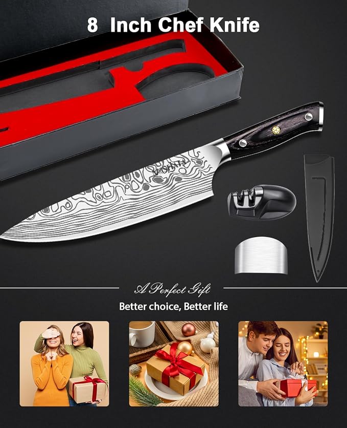 MOSFiATA 8" Super Sharp Professional Chef's Knife - Image 9