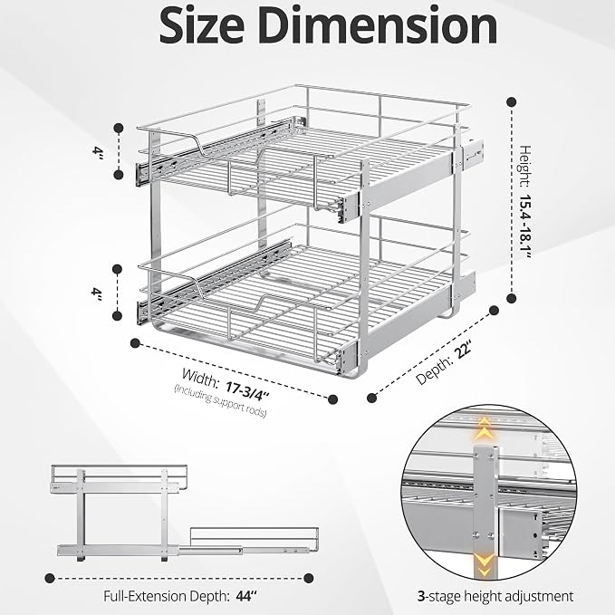 ZOINLIY Pull Out Cabinet Organizer, Versatile Slide Out Kitchen Organizers and - Image 4