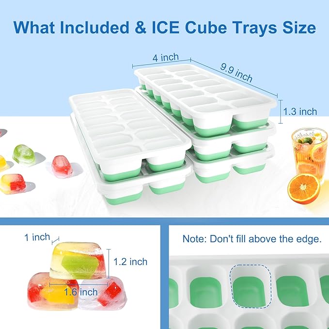5 Pack 70 Cube Silicone Ice Cube Trays - Image 7