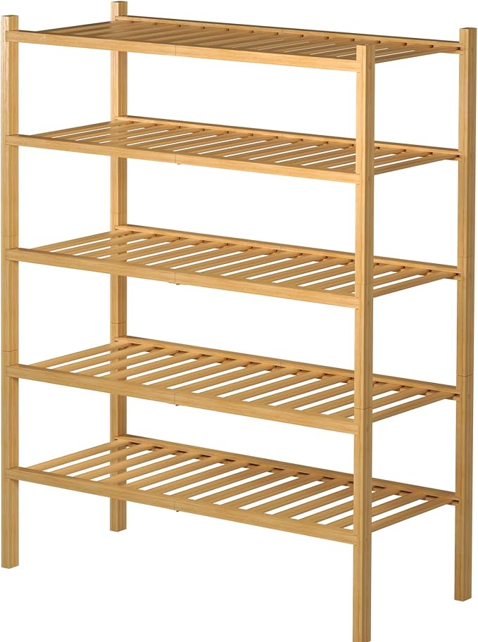 ROMGUAR CRAFT 5 Tier Bamboo Shoe Rack - Image 7