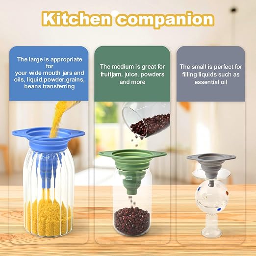 Kitchen Funnel Set of 3, Small and Large, Funnels - Image 6