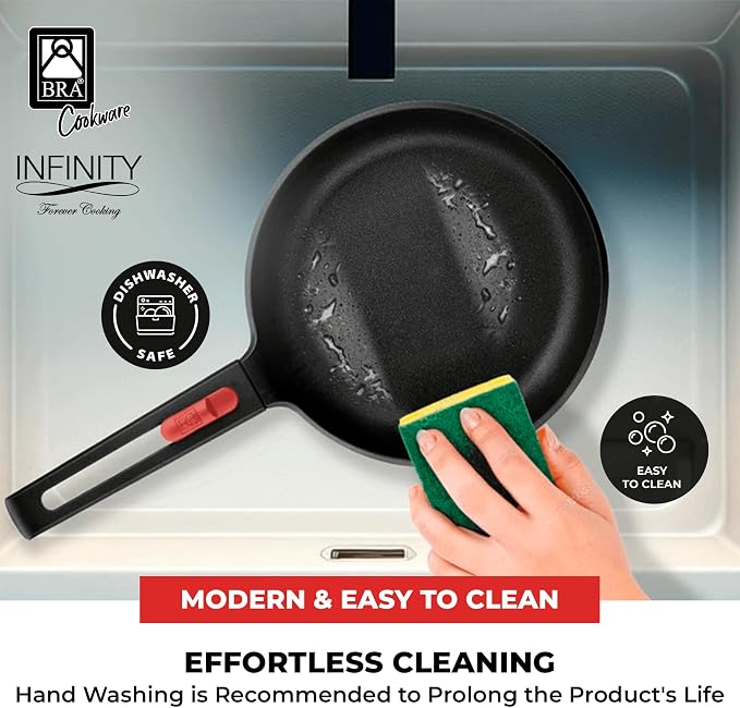BRA COOKWARE Infinity 3-Piece Nonstick Frying Pan Set | 8, 9.5 & 11 Inch Cast - Image 6