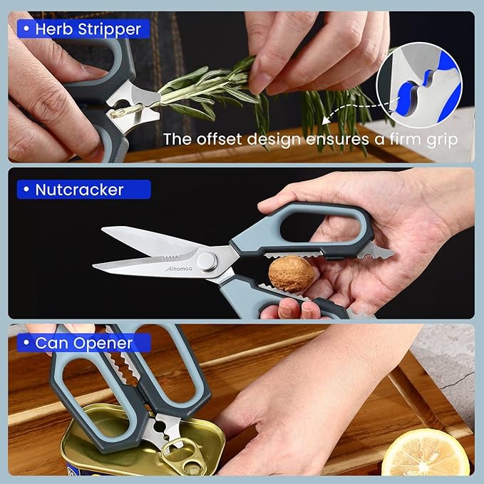 Sharp Nordic-Style Kitchen Shears Soft Comfort Handle, All Purpose Scissors - Image 5