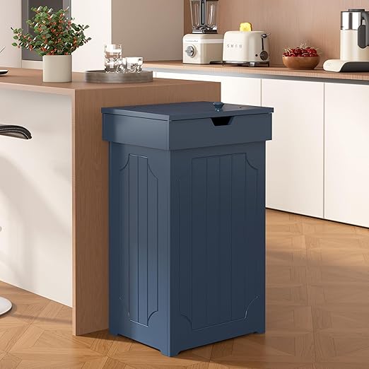 Function Home Trash Can Cabinet, 13 Gallon Kitchen Garbage Can, Wood Recycling - Image 2