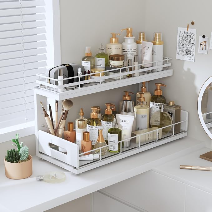 Under Sink Organizer Upgrade To Professional Rails, 2-Tier Dual Pull Out - Image 9