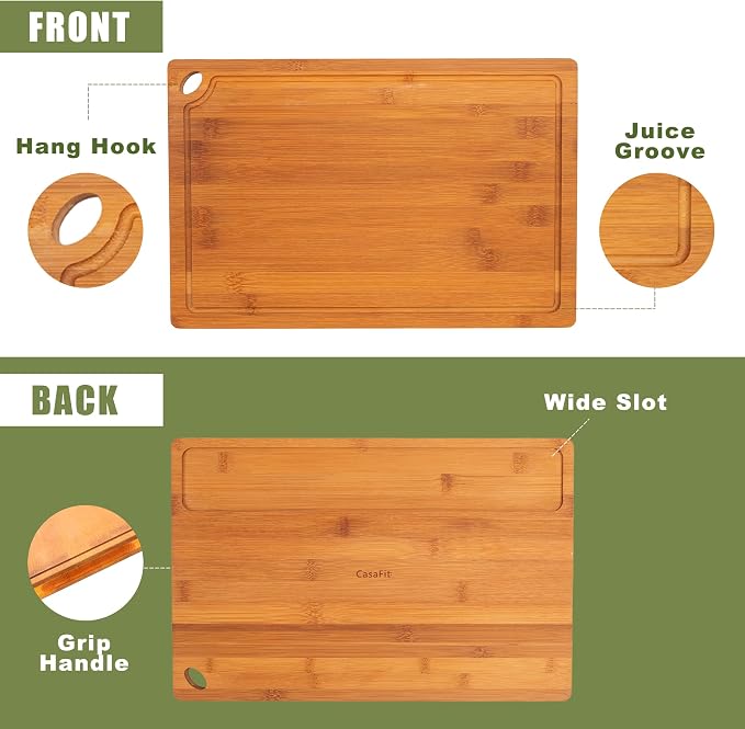 3-Piece Organic Bamboo Cutting Board Set - Image 7