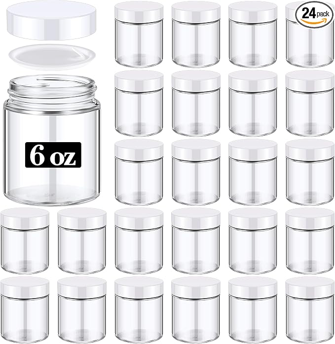 Domensi 24 Pcs Bulk 6oz Glass Jars by Domensi