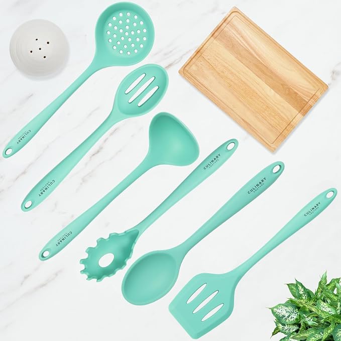 Culinary Couture Aqua Sky Silicone Cooking Utensils Set - Image 6