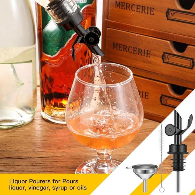 Tioncy 4 Pieces Weighted Stainless Steel Pourers Olive Oil Spout Olive Oil - Image 4