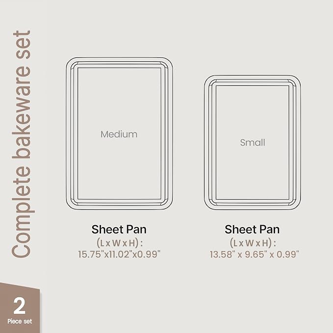 Diamond Bottom Cookie Sheet Set of 2, Nonstick White Marble Carbon Steel Baking - Image 2