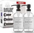 Sunrise Premium 2 Pack Clear Glass Soap Dispenser 16 OZ by SunrisePremium