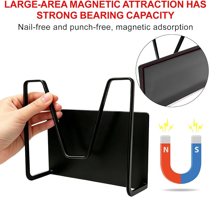 2 Pack Magnetic Pot Lid Holder, Organizer Hanging Saucepan Lid Metal Pot Lid - Image 4