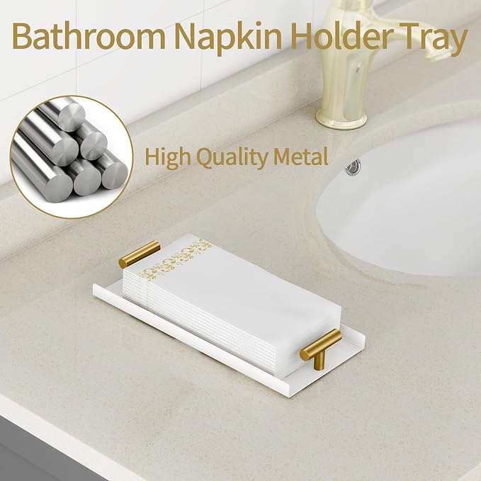 STWWO Napkin Holder for Bathroom, Guest Towel Holder Tray for Bathroom - Image 2