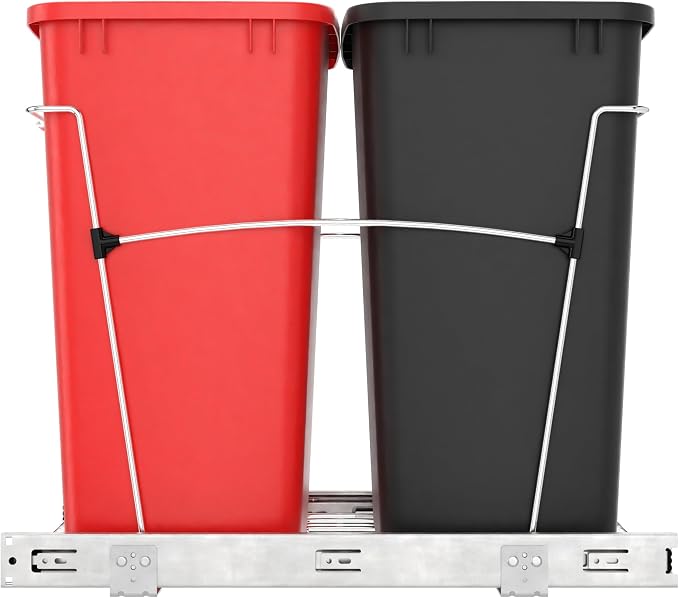 Rev-A-Shelf RV-18KD-1618C-S Double Pullout Trash Can - Image 9