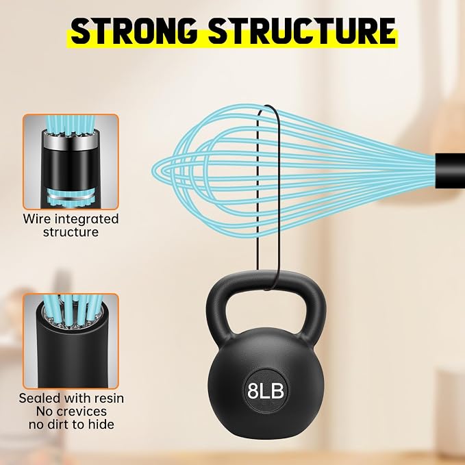 HOTEC 4 Pieces Silicone Whisks Set, Wire Balloon Whisks Egg Beater, Non-slip - Image 5