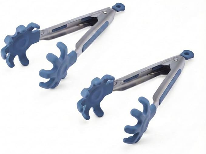 Farberware Mini Kitchen Tongs, Silicone Tips, Flexible Grip Handles, Locking by Farberware