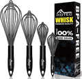 HOTEC 4 Pieces Silicone Whisks Set, Wire Balloon Whisks Egg Beater, Non-slip by Hotec